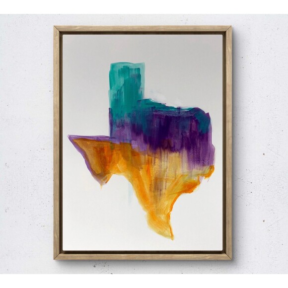 WS original texas painting 14X11 gallery paper abstract acrylic modern wall art